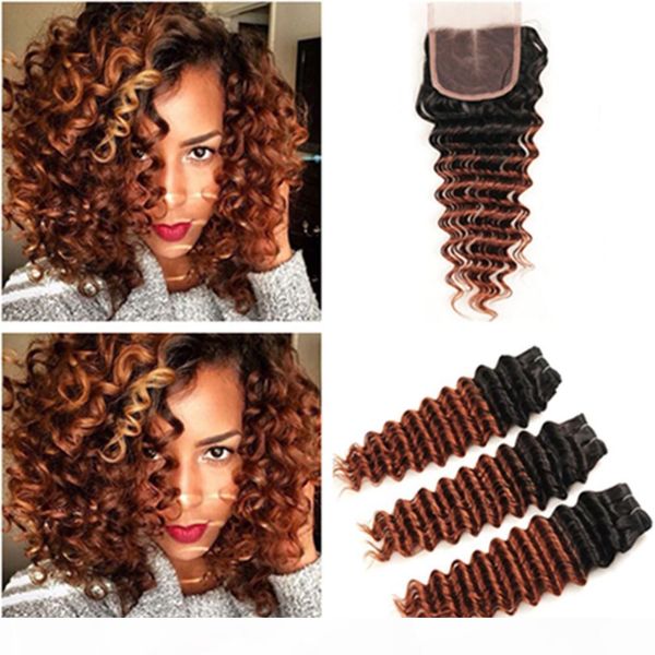 deep wave #1b 33 dark auburn ombre human hair 3bundles with closure reddish brown ombre malaysian hair wefts with 4x4 lace front closure, Black 
deep wave #1b 33 dark auburn ombre human hair 3bundles with closure reddish brown ombre malaysian hair wefts with 4x4 lace front closure, Black
