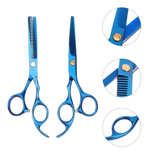 2 pcs 5.5 inches hair cutting scissors professional barber tool salon hairdressing (blue teeth scissors + straight snips
2 pcs 5.5 inches hair cutting scissors professional barber tool salon hairdressing (blue teeth scissors + straight snips