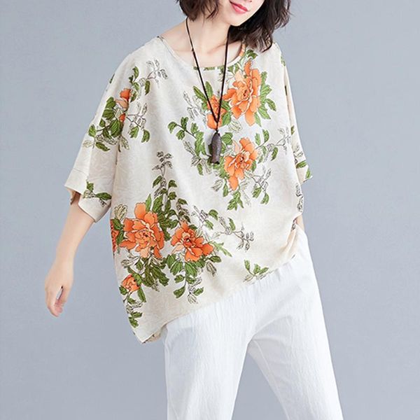 #2837 summer vintage blouse women batwing sleeve oversize loose floral printed womens and blouses o neck retro blouse femme, White
#2837 summer vintage blouse women batwing sleeve oversize loose floral printed womens and blouses o neck retro blouse femme, White
