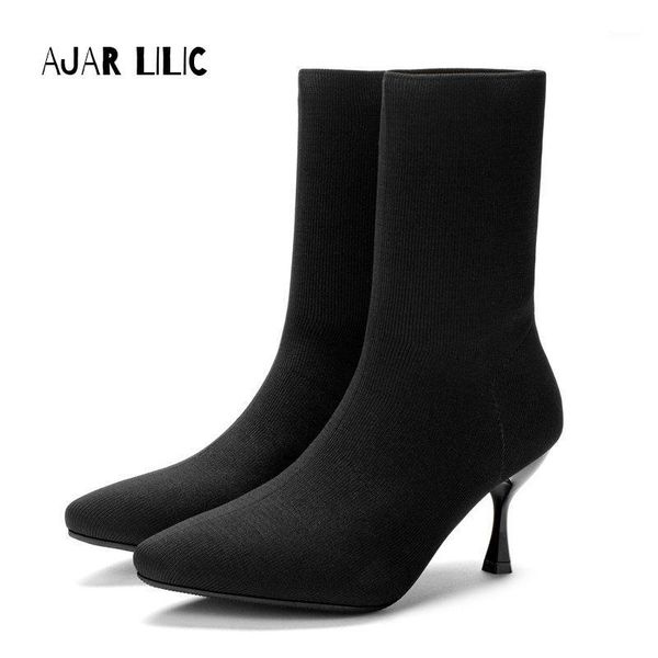 stretch cloth upper 2020 black women's shoes boots with high heels and thin roots shoes autumn winter ankle1
stretch cloth upper 2020 black women's shoes boots with high heels and thin roots shoes autumn winter ankle1