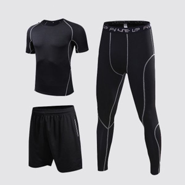 summer fitness men's three piece sportswear short sleeve running quick dry clothes breathable 3-piece suit, Gray
summer fitness men's three piece sportswear short sleeve running quick dry clothes breathable 3-piece suit, Gray