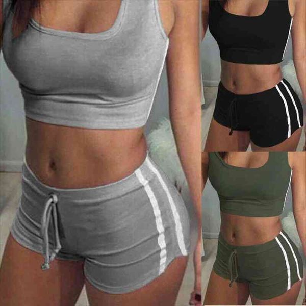 fashion women sports suit summer sleeveless bra crop shorts two-piece outfit yoga workout sportwear ladies clothing sets, Gray
fashion women sports suit summer sleeveless bra crop shorts two-piece outfit yoga workout sportwear ladies clothing sets, Gray