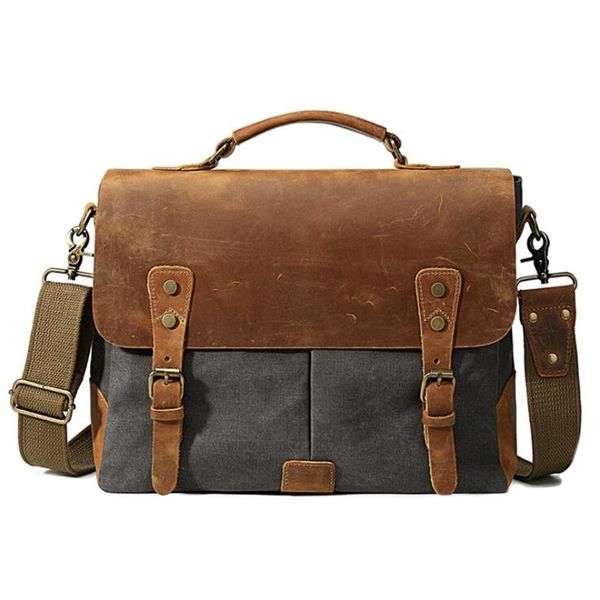 ianlan mens business briefcase casual retro crazy horse leather & canvas messenger bag crossbody shoulder bag il00575
ianlan mens business briefcase casual retro crazy horse leather & canvas messenger bag crossbody shoulder bag il00575