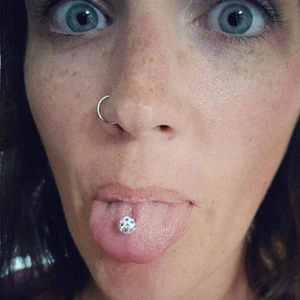 1pc surgical steel tongue rings women handmade epoxy coated crystal piercing tongue barbells piercing jewelry 14g q sqcidf, Silver
1pc surgical steel tongue rings women handmade epoxy coated crystal piercing tongue barbells piercing jewelry 14g q sqcidf, Silver