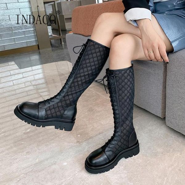 fashion women boots cross-tied knee high boots leather mesh platform thick heel long white, Black
fashion women boots cross-tied knee high boots leather mesh platform thick heel long white, Black