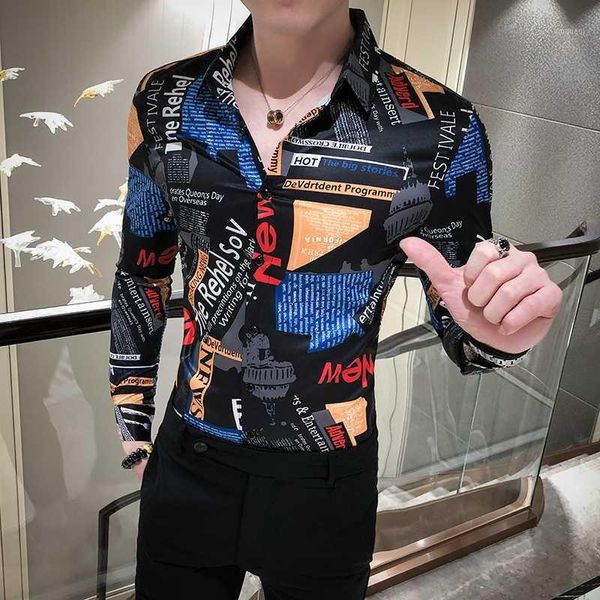 2020 spring letter print shirt men streetwear fashion all match long sleeve mens shirts slim fit casual club prom tuxedo dress1, White;black
2020 spring letter print shirt men streetwear fashion all match long sleeve mens shirts slim fit casual club prom tuxedo dress1, White;black