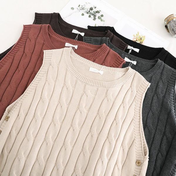 girls simple retro knit vest vintage sweet female twist short women vest outerwear sleeveless pullover knitwear waistcoat1, Black;white
girls simple retro knit vest vintage sweet female twist short women vest outerwear sleeveless pullover knitwear waistcoat1, Black;white