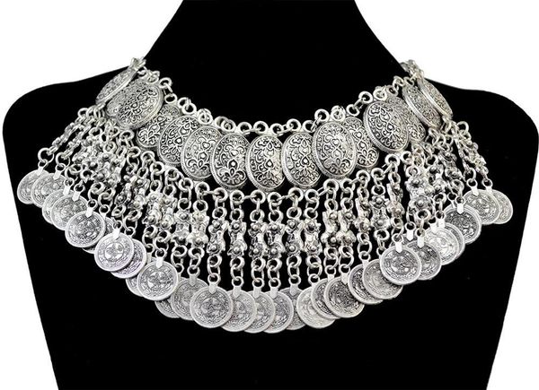 women gypsy chunky necklace bohemian vintage coin tassel bib statement collar necklace vintage turkish jewelry gift, Golden;silver
women gypsy chunky necklace bohemian vintage coin tassel bib statement collar necklace vintage turkish jewelry gift, Golden;silver