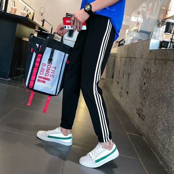 summer three bar casual capris student thin leggings tight pants 9-point pants 9-fen ku 9 fen ku men's korean fashion 9-point leggings, Blue
summer three bar casual capris student thin leggings tight pants 9-point pants 9-fen ku 9 fen ku men's korean fashion 9-point leggings, Blue