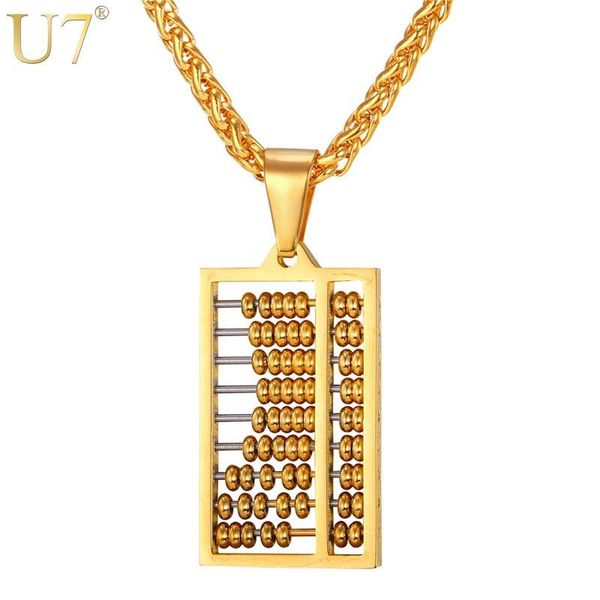 u7 abacus necklace gold color stainless steel ancient china counting-frame necklaces & pendants for men/women gift jewelry p762, Silver
u7 abacus necklace gold color stainless steel ancient china counting-frame necklaces & pendants for men/women gift jewelry p762, Silver
