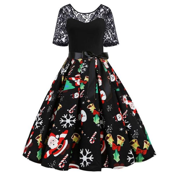 casual dresses women dress vintage women's lace short sleeve print christmas party swing evening #t1g, Black;gray
casual dresses women dress vintage women's lace short sleeve print christmas party swing evening #t1g, Black;gray