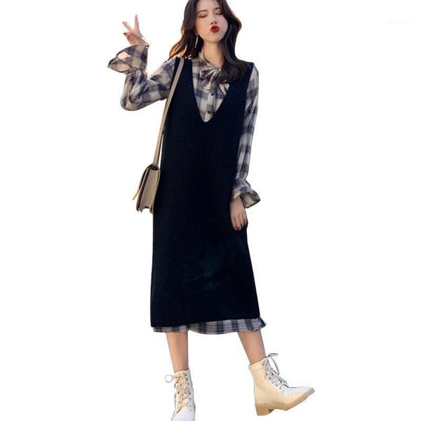 autumn and winter suits 2020 new fashion plaid shirt strap dress loose large size was thin pregnant women two-piece suit1, Gray
autumn and winter suits 2020 new fashion plaid shirt strap dress loose large size was thin pregnant women two-piece suit1, Gray