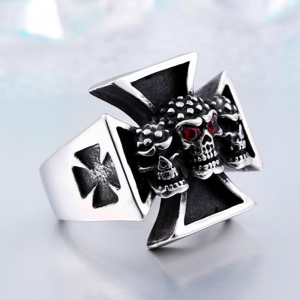 band rings beier 316l stainless steel fashion cross skull men's ring red stone punk party jewelry llbr8-214r, Silver
band rings beier 316l stainless steel fashion cross skull men's ring red stone punk party jewelry llbr8-214r, Silver