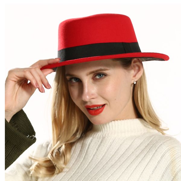 wide brim hats fashion women prok pie hat winter wool flat fedora travel party fascinator size 56-58cm, Blue;gray
wide brim hats fashion women prok pie hat winter wool flat fedora travel party fascinator size 56-58cm, Blue;gray