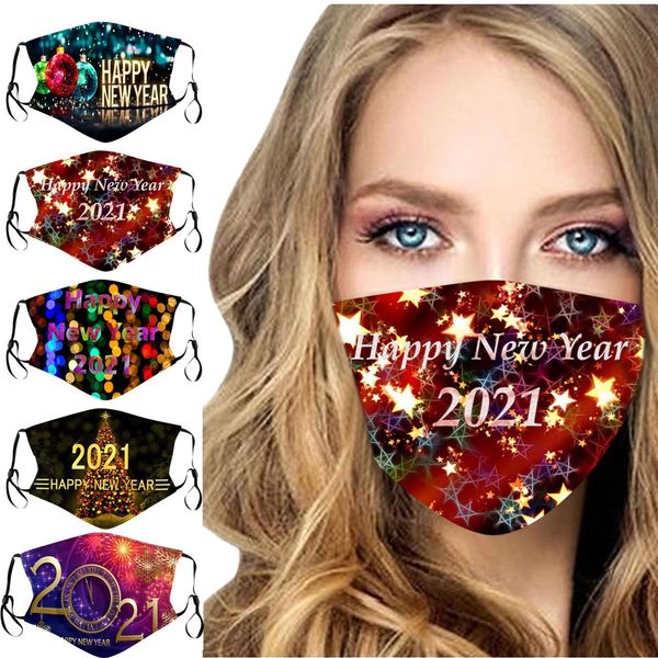 women men kids face mask 2021 happy new year christmas printing masks fashion washable can be inserted with filter face masks e110904
women men kids face mask 2021 happy new year christmas printing masks fashion washable can be inserted with filter face masks e110904
