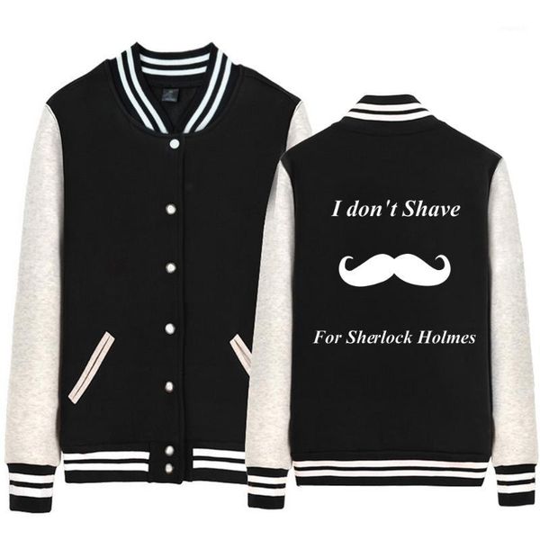 i don't shave for sherlock holmes moustache woman jacket girl coat single breasted baseball fleece autumn winter ziiart1, Black;brown
i don't shave for sherlock holmes moustache woman jacket girl coat single breasted baseball fleece autumn winter ziiart1, Black;brown