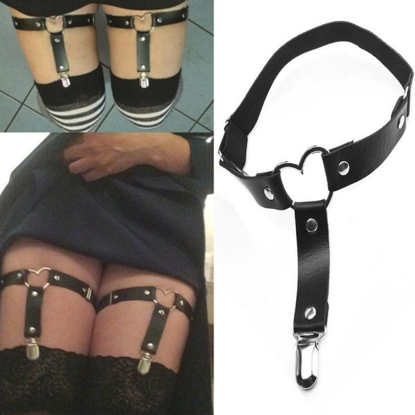 women adjustable elasticity leg harness garter belt punk gothic metal heart thigh ring with anti-slip clip cosplay lingerie, Black;white
women adjustable elasticity leg harness garter belt punk gothic metal heart thigh ring with anti-slip clip cosplay lingerie, Black;white