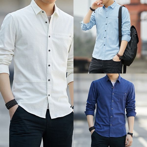 eulex 2020 new casual shirt shirt sleeve korean version sleeve seven point slim men's long men's wear gbb69, Blue
eulex 2020 new casual shirt shirt sleeve korean version sleeve seven point slim men's long men's wear gbb69, Blue