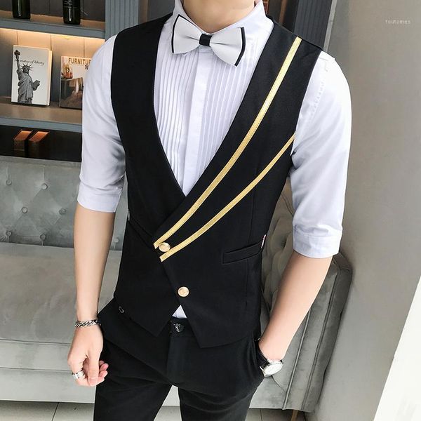 fashion british style oblique pull bar single row buckle vest waiter nightclub vest work clothes man 2019 chaleco hombre1, Black;white
fashion british style oblique pull bar single row buckle vest waiter nightclub vest work clothes man 2019 chaleco hombre1, Black;white