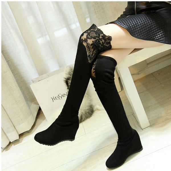 woman over the knee boots lace decor height increasing 2021 women long bootscomfortable shoes winter plus size 43, Black
woman over the knee boots lace decor height increasing 2021 women long bootscomfortable shoes winter plus size 43, Black
