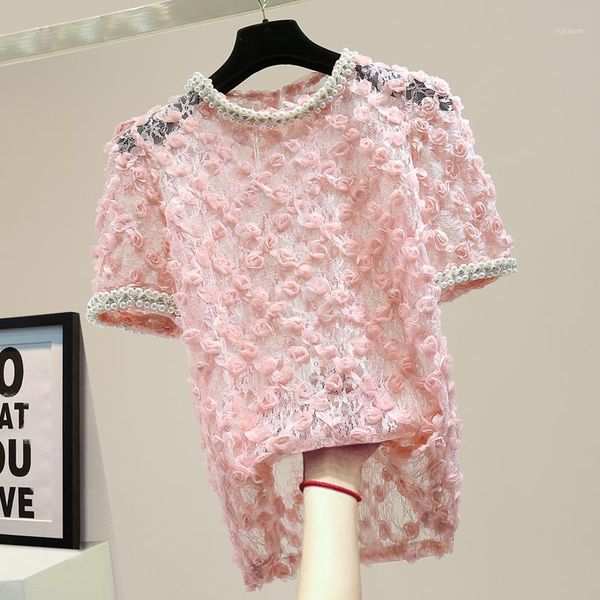 studded beaded diamond lace blouse for women ins loose perspective three-dimensional flowers lace shirt blusas ladies 1, White
studded beaded diamond lace blouse for women ins loose perspective three-dimensional flowers lace shirt blusas ladies 1, White