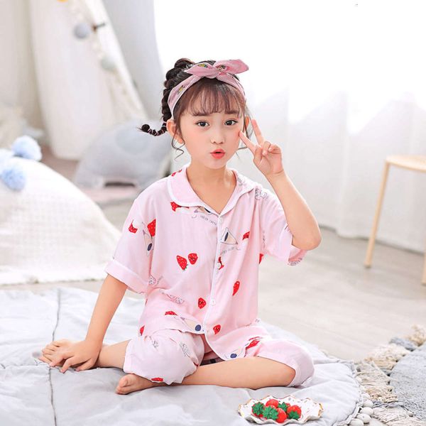 summer new children's cotton pajamas silk lapel suit men's and women's air conditioning clothing thin short sve capris home c, Blue;red
summer new children's cotton pajamas silk lapel suit men's and women's air conditioning clothing thin short sve capris home c, Blue;red