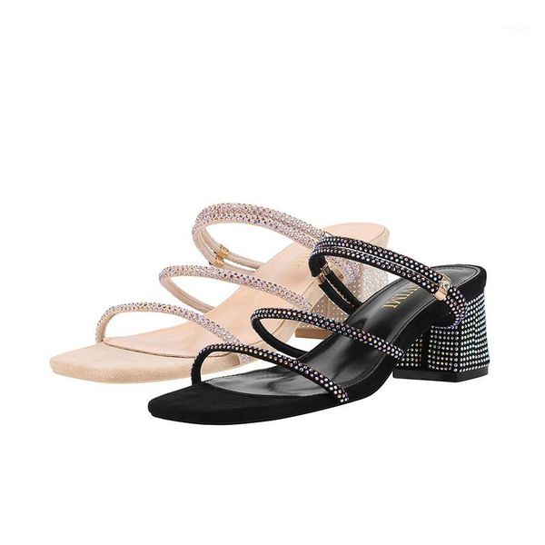 slippers 2021 fashion high heel rhinestone thick square-toe pump peep toe mules shoes narrow band outdoor sandals1, Black
slippers 2021 fashion high heel rhinestone thick square-toe pump peep toe mules shoes narrow band outdoor sandals1, Black