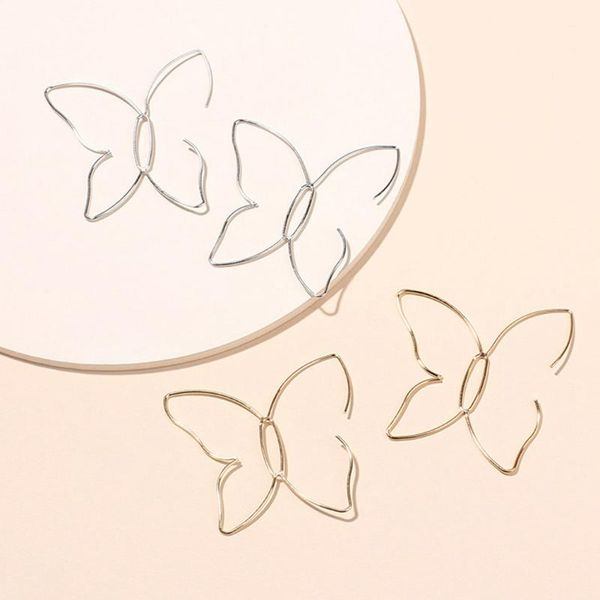 hoop & huggie 1 pair iron butterfly hollow out earrings simple design stud statement, Golden;silver
hoop & huggie 1 pair iron butterfly hollow out earrings simple design stud statement, Golden;silver