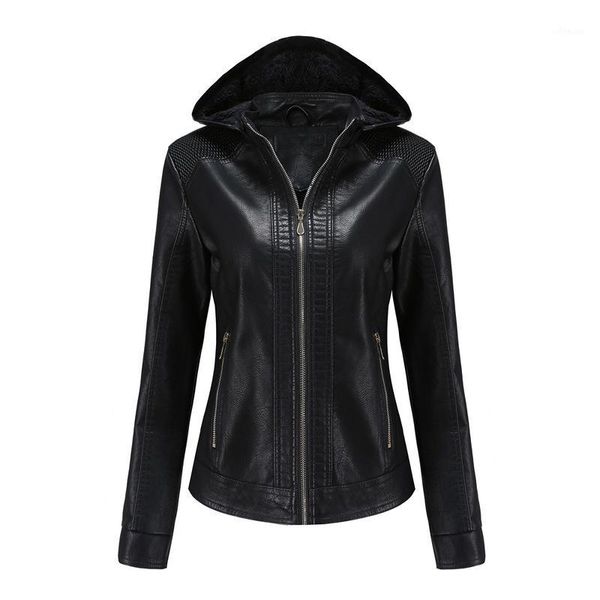 2020 new autumn and winter ladies leather jacket detachable hooded solid color leather women plus velvet warm jacket zippers1, Black
2020 new autumn and winter ladies leather jacket detachable hooded solid color leather women plus velvet warm jacket zippers1, Black