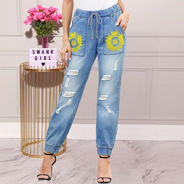 2021 cute distressed straight jeans long pant fashion women printing button high waist pocket hole jeans trousers denim pants, Blue
2021 cute distressed straight jeans long pant fashion women printing button high waist pocket hole jeans trousers denim pants, Blue