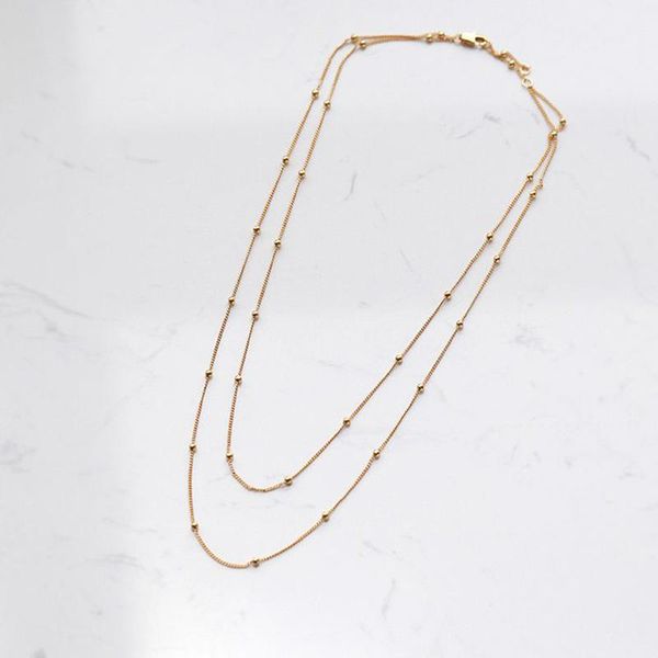 chokers gold bean double-chain women female fashion thin chains necklaces, Golden;silver
chokers gold bean double-chain women female fashion thin chains necklaces, Golden;silver