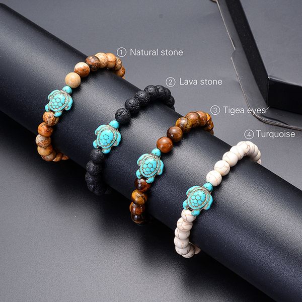 sea turtle beads strand bracelets for women men classic lava stone tiger eye turquoise elastic friendship bracelet beach jewelry, Golden;silver
sea turtle beads strand bracelets for women men classic lava stone tiger eye turquoise elastic friendship bracelet beach jewelry, Golden;silver