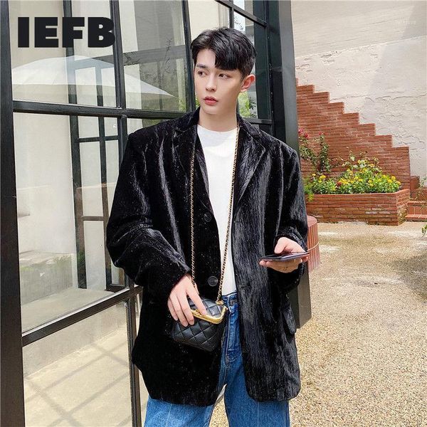 iefb 2020 autumn new men's thickened bright velvet black suit coat loose casual blazers for male vintage clothes korean 9y47201, White;black
iefb 2020 autumn new men's thickened bright velvet black suit coat loose casual blazers for male vintage clothes korean 9y47201, White;black