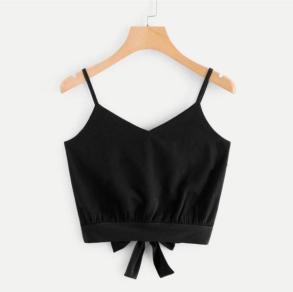 women chiffon tank vest camisole sleeveless sling crop fashion solid color bow surround camis female streetwear vest t5p, White
women chiffon tank vest camisole sleeveless sling crop fashion solid color bow surround camis female streetwear vest t5p, White