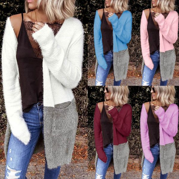 women sweater women long sleeve patchwork long type knitting cardigans sweater outerwear drop shipping high quality, White;black
women sweater women long sleeve patchwork long type knitting cardigans sweater outerwear drop shipping high quality, White;black