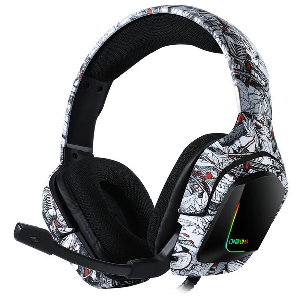 Image of ONIKUMA K20 3.5mm Wired Gaming Headset Camouflage Headphones OverEar Earphone with Mic for PC Laptop PS4 Smart Phone Earphones