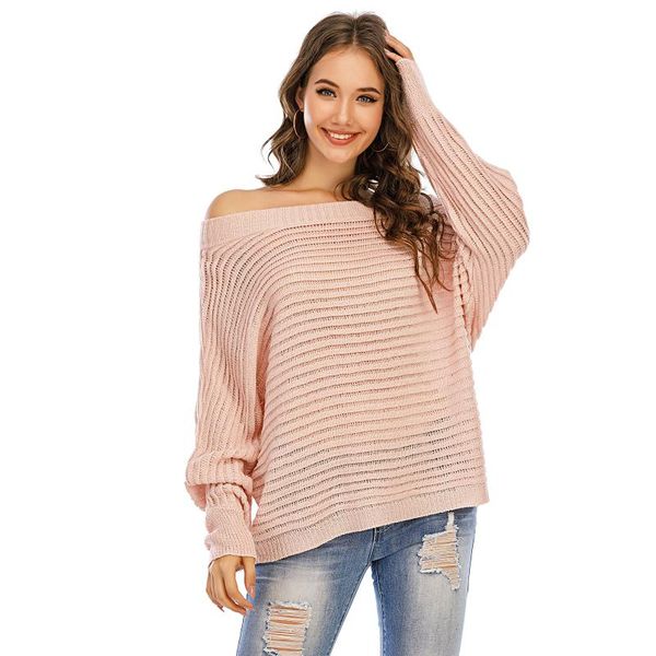 women's sweaters spring autumn women knitted sweater stylish solid color off shoulder fashion loose knitwear 2021, White;black
women's sweaters spring autumn women knitted sweater stylish solid color off shoulder fashion loose knitwear 2021, White;black