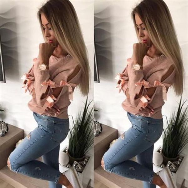 hollow out long sleeve knitting sweater women bow loose o neck knitwear jumper pull femme winter warm pullover, White;black
hollow out long sleeve knitting sweater women bow loose o neck knitwear jumper pull femme winter warm pullover, White;black