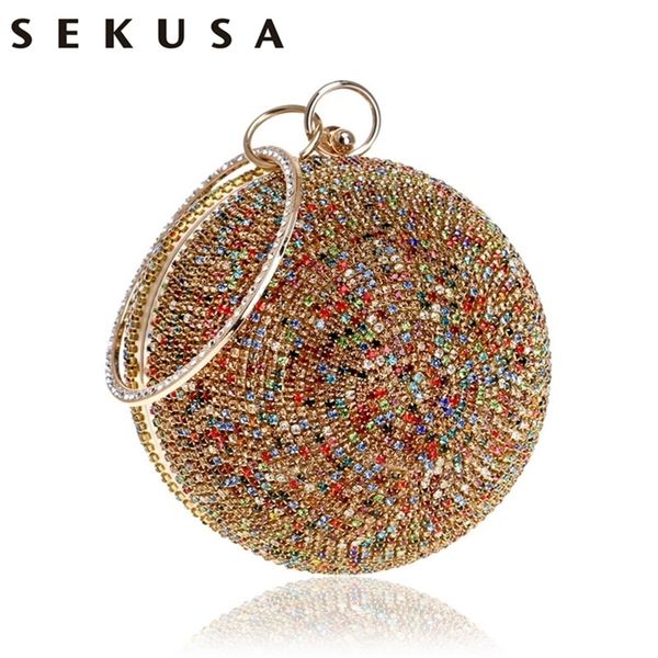 sekusa new arrival women evening clutch diamonds colorful lady round shaped chain shoulder wedding handbags crystal purse y201224
sekusa new arrival women evening clutch diamonds colorful lady round shaped chain shoulder wedding handbags crystal purse y201224