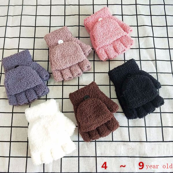4-9 years old children coral fleece knit half finger flip cuff mitten boy / girl winter plus velvet thick warm writing glove c92, Blue;gray
4-9 years old children coral fleece knit half finger flip cuff mitten boy / girl winter plus velvet thick warm writing glove c92, Blue;gray