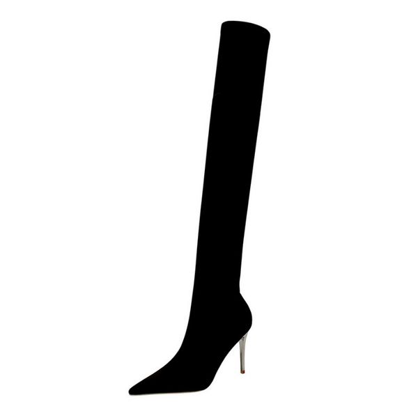 meriahzheng women's thigh boots thin high heel nightclub slim pointed pedicure over-the-knee boots elastic socks ds-9611-1, Black
meriahzheng women's thigh boots thin high heel nightclub slim pointed pedicure over-the-knee boots elastic socks ds-9611-1, Black