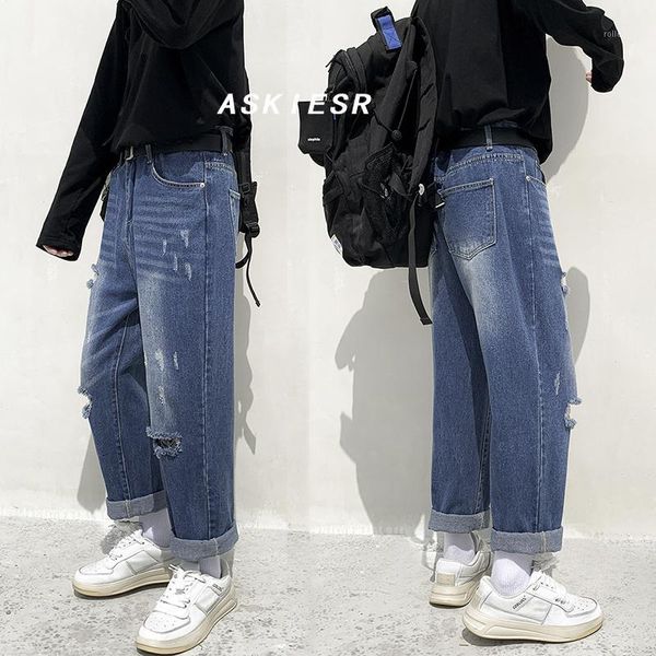 denim destruction jeans men 2020 new loose cotton jeans man autumn tapered pants trend soft cotton street-wind1, Blue
denim destruction jeans men 2020 new loose cotton jeans man autumn tapered pants trend soft cotton street-wind1, Blue