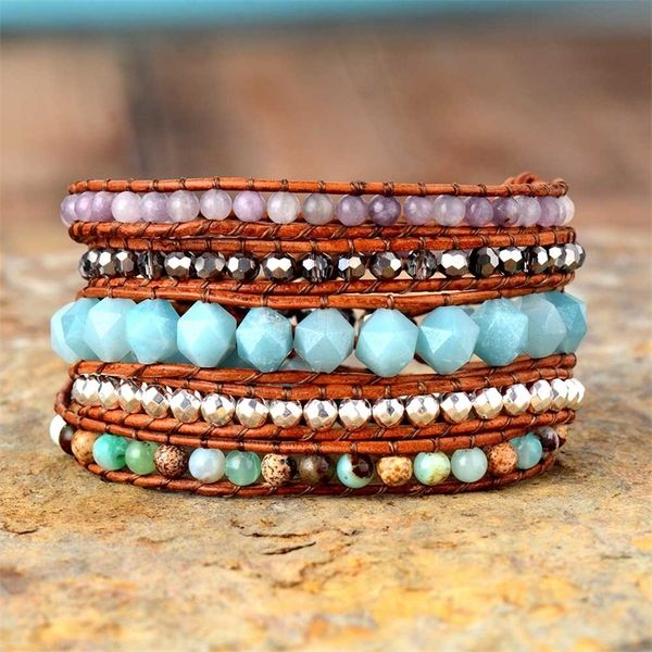 exclusive new women bracelets gems stone 5 times leather rope wrap beads bracelets femme dropshipping y200730, Black
exclusive new women bracelets gems stone 5 times leather rope wrap beads bracelets femme dropshipping y200730, Black