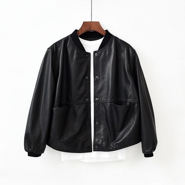 new autumn 2021 spring of female plutonium loose short basic jacket ladies high street leather outerwear coat vtoi, Black 
new autumn 2021 spring of female plutonium loose short basic jacket ladies high street leather outerwear coat vtoi, Black