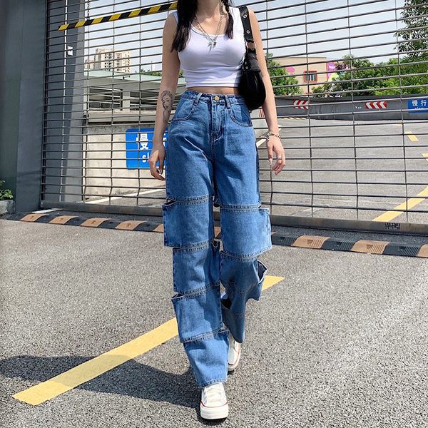 women's high waist jeans autumn hollow washed woman fashion loose destroyed hole denim pants streetwear vintage baggy trousers, Blue
women's high waist jeans autumn hollow washed woman fashion loose destroyed hole denim pants streetwear vintage baggy trousers, Blue