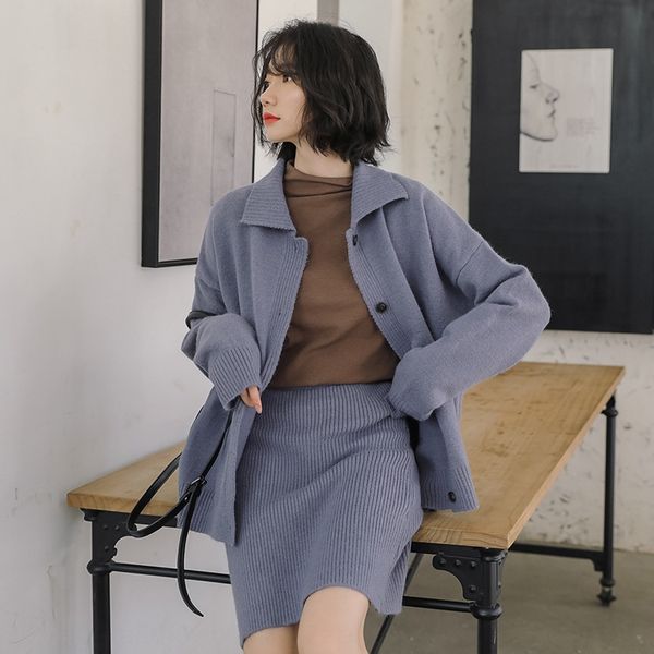 sweater cardigan coat sweater coatwomen's korean knitting gentle lazy flavor lapel coat skirt skirt two piece suit fashion oo4t0, Gray
sweater cardigan coat sweater coatwomen's korean knitting gentle lazy flavor lapel coat skirt skirt two piece suit fashion oo4t0, Gray