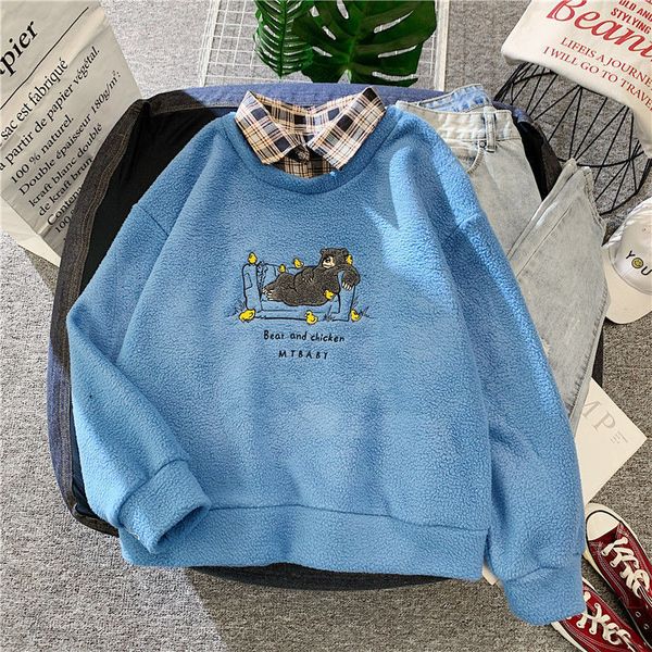 2021 winter new thick sweaters women's clothing lamb wool pieces loose style more velvet hoodies bnot, Black
2021 winter new thick sweaters women's clothing lamb wool pieces loose style more velvet hoodies bnot, Black