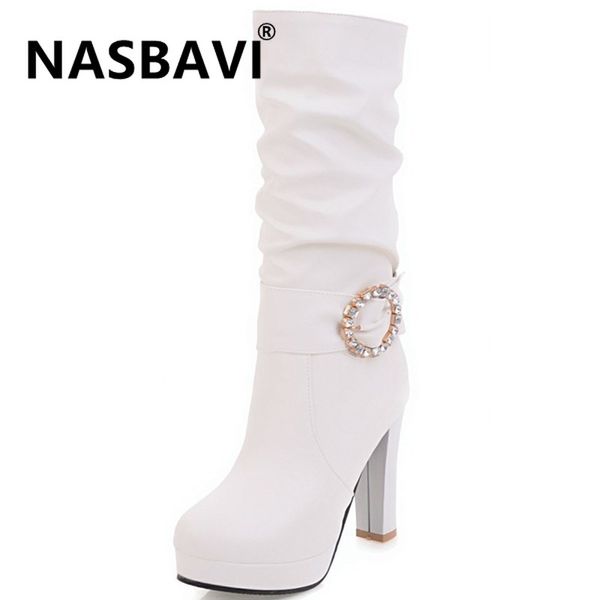 boots women mid-calf pleated round head square high heel fashion platform crystal autumn winter female shoes 2021, Black
boots women mid-calf pleated round head square high heel fashion platform crystal autumn winter female shoes 2021, Black