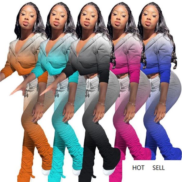 loose womens tracksuits gradient hooded cardigan hoodies and stacked pants fashion casual women two piece pants sets, Gray
loose womens tracksuits gradient hooded cardigan hoodies and stacked pants fashion casual women two piece pants sets, Gray