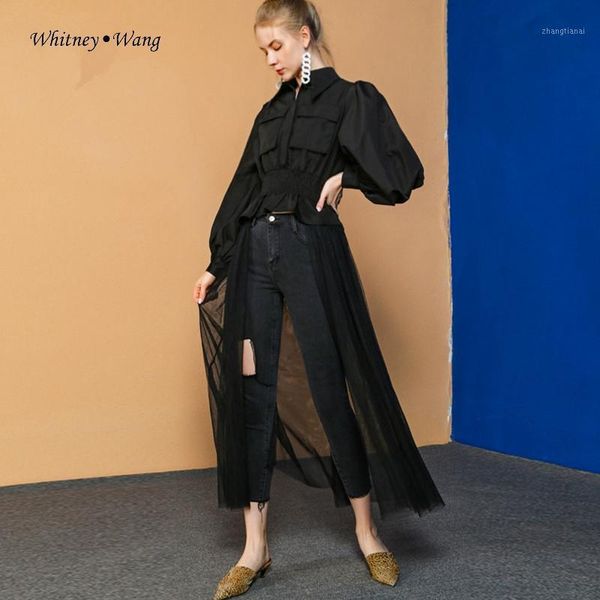 whitney wang blouses 2020 autumn fashion streetwear puff sleeve mesh tail patchwork pockets blouse women blusas lady shirt 1, White
whitney wang blouses 2020 autumn fashion streetwear puff sleeve mesh tail patchwork pockets blouse women blusas lady shirt 1, White
